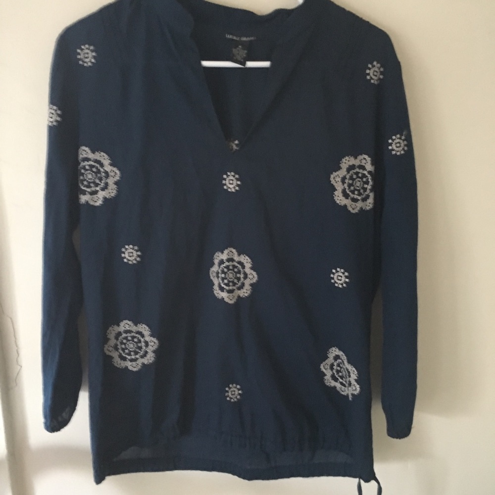 Lucky Brand Pullover Top With Embroidery